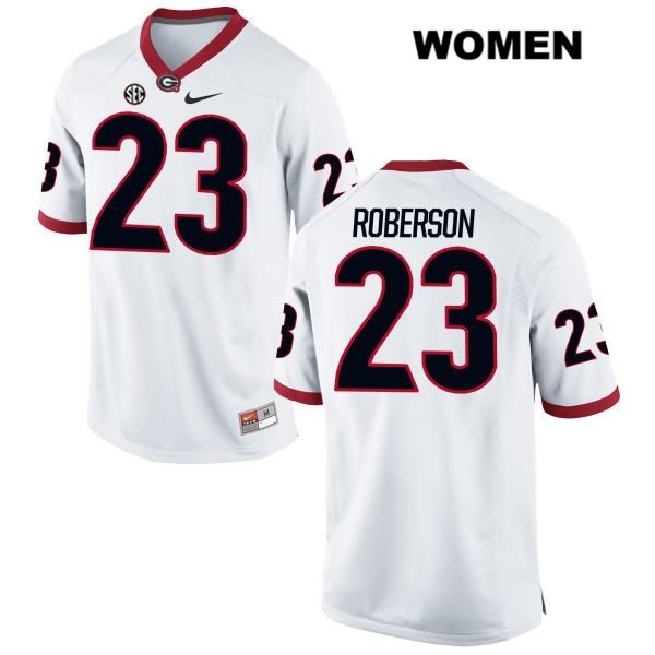 Georgia Bulldogs Women's Caleeb Roberson #23 NCAA Authentic White Nike Stitched College Football Jersey CNO2156VQ